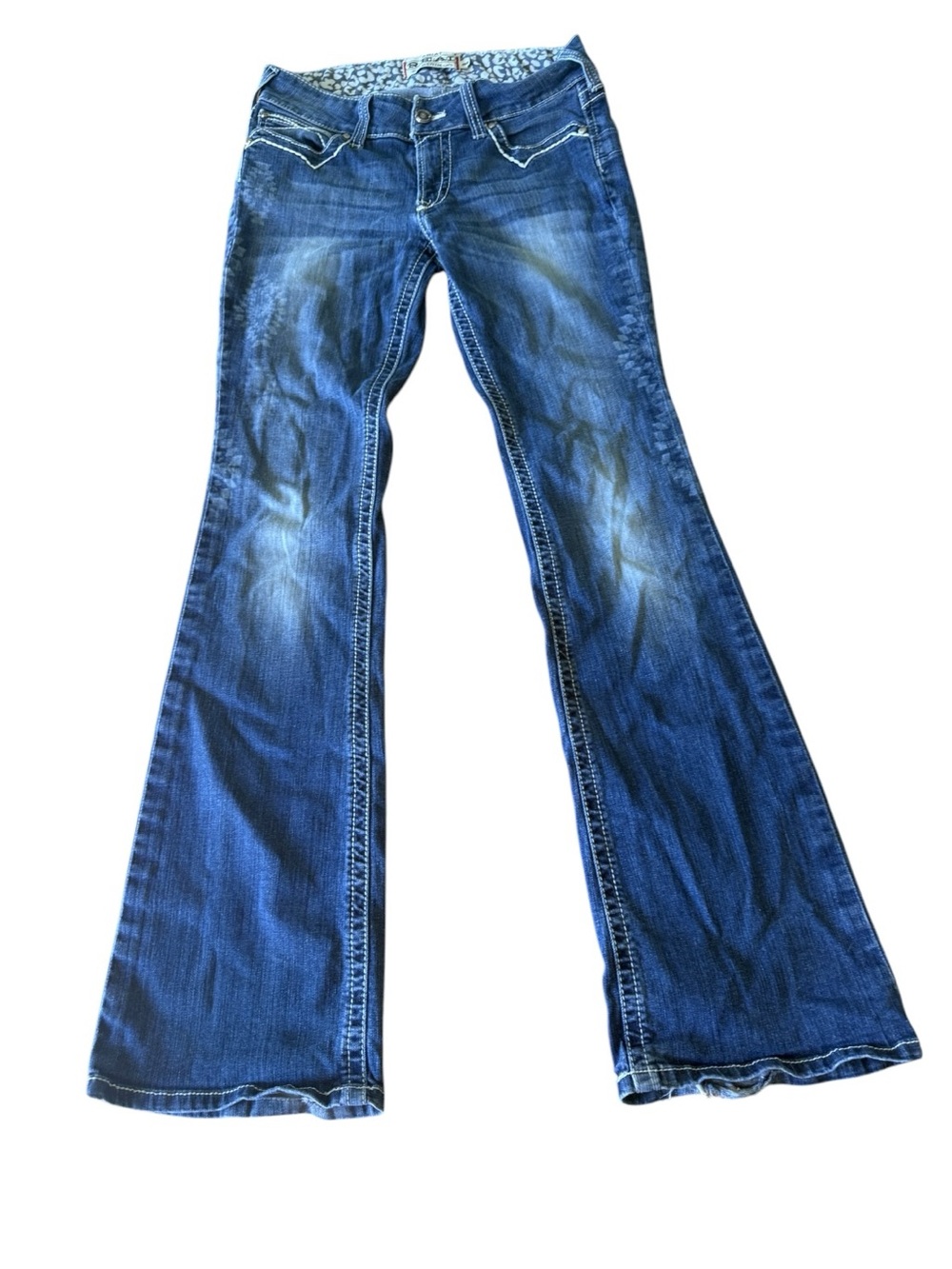 Ariat Real Denim Jeans Low Rise Flare Stretch Med Wash Western Size 30x32